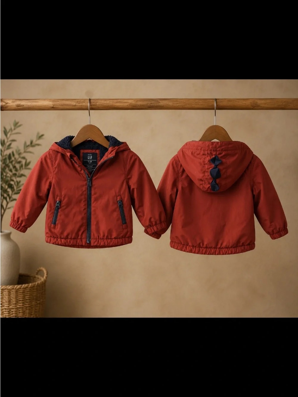 GAP Baby Red Sherpa-Lined Jacket